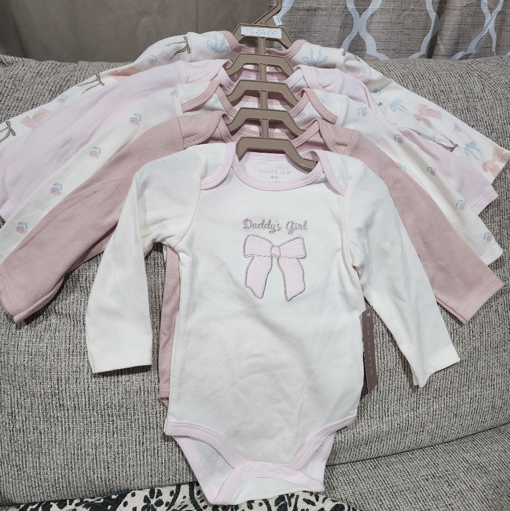 Chickpea  Set Of 5 , Pink and White 'Daddy's Girl'  New